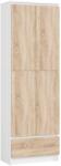 Brius Dulap inchis cu 2 usi si sertar, 4 rafturi, PAL laminat 16 mm, 60x35x180 cm, alb si stejar sonoma (AK-38161184-2/2) Comoda