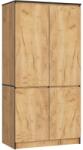 Brius Dulap cu 4 usi, rafturi si bara pentru umerase, PAL laminat, 90x51x180 cm, stejar craft (AK-12218945-3/3) Comoda