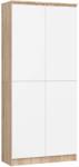 Brius Dulap cu 8 etajere, PAL laminat 16 mm, 80x35x180 cm, stejar sonoma si alb (AK-26901686-3/3) Comoda