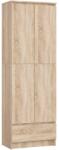 Brius Dulap pal 2 usi sertar 4 rafturi depozitare, 60x35x180 cm, organizare completa, stejar sonoma (AK-38161238-2/2) Comoda