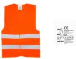 AMIO Fényvisszaverő biztonsági mellény XL, narancssárga, CE minősítéssel, 100% poliészter anyag, 120 gr/m súlyú