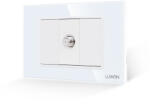 Luxion Priza TV Satelit 1M + 2 Taste False LUXION cu Rama din Sticla, Standard Italian, 3M