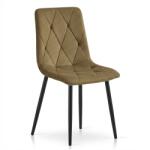  Barna bársony szék LIBRA OLIVE BROWN fekete lábakkal