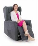 UNIZDRAV COMFORT relaxációs, dönthető füles fotel masszázs- és fűtésfunkcióval, antracit szövet