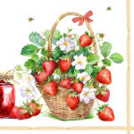  Ti-Flair Szalvéta 33x33 cm 3 Rétegű 20 Lap/Csomag Fraises Dans Une Corbeille (AAE561)