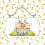  Ti-Flair Szalvéta 33x33 cm 3 Rétegű 20 Lap/Csomag Sleeping Bunnies In Bucket (AAE544)