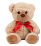 Bumi Plüss ülő maci piros masnival - 20 cm - világosbarna (Q810485VILAGOSBARNA)