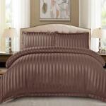 Dormy Ágyneműhuzat-garnitúra 4 részes, Damasc Stripe, Finom pamut (flanel), Barna (PRVDMSEL-71004)