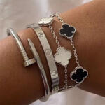 ElectraStore Set 4 Bratari LOVE + Cui + Alhambra Black White (C4510)