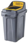 PLANET Szemetes kuka műanyag szelektív 50 literes antracit/sárga UP294-214 - suplix