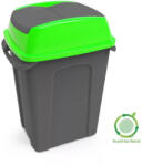 Üçtem-Plas Szemeteskuka billenő fedéllel műanyag 70 literes HIPPO antracit/zöld (60661)
