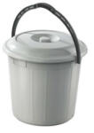 PLANET Szemeteskuka fedeles műanyag 10 literes szürke UP618-002 (UP618-002) - iroda-ellatas