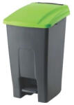 PLANET Szemetes kuka pedálos műanyag 50 literes antracit/zöld UP227-212 (UP227-212) - iroda-ellatas