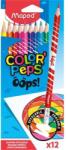 Maped Színes ceruza készlet háromszögletű radírral Maped Color Peps Oops 12 db (832812)