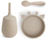 Nuuroo Szilikon zsiráfos étkészlet 3 részes- Cobblestone (NU450_C)