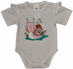 Asti Rövid fodros ujjú baba body cuki Csigás mintával (00094008050)