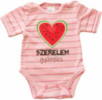 Asti Rövid ujjú dupla patentos " Szerelem gyümölcs" feliratú baba body (00041903104)