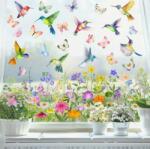 Yiwu Tavaszi sztatikus ablakmatrica - Színes virágok, pillangók, madarak 9 lap