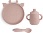 Nuuroo Szilikon 3 részes szett itatópohárral- Rózsaszín Zsiráf (NU446R)