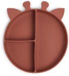 Nuuroo Osztott szilikon tányér zsiráf - mahagóni (NU521M)