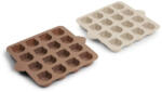 Nuuroo Jégkockatartó/ Sütiforma szilikon tálca 2db- Krém/Világos barna (NU434)