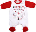 Asti Belül bolyhos hosszú ujjú baba rugdalozó karácsonyi mintával (00657901068)