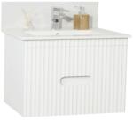 BD Baza si lavoar ceramic GN0091, mobilier baie suspendat 80 cm, dreptunghiular, front MDF, sertare soft close, alb (00004251)