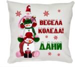  Коледна възглавничка със снежни човечета, 30 см (46620-1-8)