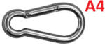  Tűzoltókarabiner 8x80mm A4 saválló DIN5299 rugós