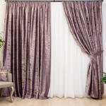 Hiko Set 2 draperii Hiko COMFY IMPERIAL catifea plina, imprimata, roz murdar, cu rejansa (100007240)