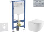 Geberit Duofix - Előfali szerelő készlet, Oudee WC és softclose ülőke, Delta01 vezérlőgomb, matt króm SANI11CA2105 (SANI11CA2105)