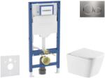 Geberit Duofix - Előfali szerelő készlet, Arkas I WC és softclose ülőke, Sigma20 vezérlőgomb, acél SANI11CA6174 (SANI11CA6174)