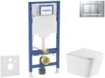 Geberit Duofix - Előfali szerelő készlet, Arkas I WC softclose ülőke, Sigma20 vezérlőgomb, lakkozott matt króm/króm SANI11CA2115 (SANI11CA2115)