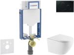 Geberit Kombifix - Előfali szerelő készlet, Oudee WC és softclose ülőke, Sigma01 vezérlőgomb, fekete SANI15CA5155 (SANI15CA5155)