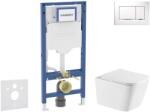 Geberit Duofix - Előfali szerelő készlet, Arkas I WC és softclose ülőke, Sigma20 vezérlőgomb, fehér/króm SANI11CA31141 (SANI11CA31141)