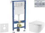 Geberit Duofix - Előfali szerelő készlet, Oudee WC és softclose ülőke, Delta01 vezérlőgomb, fényes króm SANI11CA1166 (SANI11CA1166)