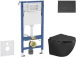 Geberit Duofix - Előfali szerelő készlet, Oudee WC és softclose ülőke, Delta50 vezérlőgomb, matt fekete SANI11CA5507 (SANI11CA5507)