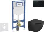 Geberit Duofix - Előfali szerelő készlet, Oudee WC és softclose ülőke, Sigma01 vezérlőgomb, fekete SANI11CA5508 (SANI11CA5508)