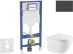 Geberit Duofix - Előfali szerelő készlet, Oudee WC és softclose ülőke, Sigma20 vezérlőgomb, matt fekete/fekete SANI11CA5174 (SANI11CA5174)
