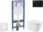 Geberit Duofix - Előfali szerelő készlet, Oudee WC és softclose ülőke, Sigma01 vezérlőgomb, fekete SANI11CA5179 (SANI11CA5179)
