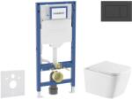 Geberit Duofix - Előfali szerelő készlet, Arkas I WC és softclose ülőke, Sigma20 vezérlőgomb, matt fekete/fekete SANI11CA5180 (SANI11CA5180)