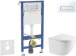 Geberit Duofix - Előfali szerelő készlet, Oudee WC és softclose ülőke, Delta50 vezérlőgomb, alpesi fehér SANI11CA31103 (SANI11CA31103)