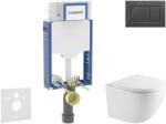 Geberit Kombifix - Előfali szerelő készlet, Oudee WC és softclose ülőke, Sigma20 vezérlőgomb, fényes fekete/matt fekete SANI15CA5147 (SANI15CA5147)