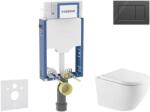Geberit Kombifix - Előfali szerelő készlet, Oudee WC és softclose ülőke, Sigma20 vezérlőgomb, fényes fekete/matt fekete SANI15CA5162 (SANI15CA5162)