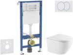 Geberit Duofix - Előfali szerelő készlet, Oudee WC és softclose ülőke, Delta vezérlőgomb, fehér SANI11CA31135 (SANI11CA31135)