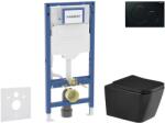Geberit Duofix - Előfali szerelő készlet, Arkas I WC ülőke és softclose, Sigma01 vezérlőgomb, fekete SANI11CA5514 (SANI11CA5514)