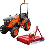 ACE Tractor ACE VEER 3000 4WD motor Mitsubishi 25 CP diesel rezervor 25 L 9+3 viteze tractiune 4x4 servo directie anvelope profil agricol 6.00-12" & 8.3x20" + Tocator vegetal cu lama DMK (VEER+DMK) - agro