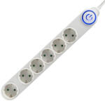 Somogyi Elektronic NV 06TK/WH 6-os elosztó lábkapcsolóval, 1, 5 méter, fehér szín (NV 06TK/WH)