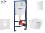 GROHE Rapid SL - Előfali szerelő készlet, Oudee WC és softclose ülőke, Skate Cosmopolitan vezérlőgomb, alpesi fehér SANI11BA3114 (SANI11BA3114)