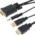 VCOM кабел HDMI > VGA + audio - 1.8m (CG598A-1.8m)